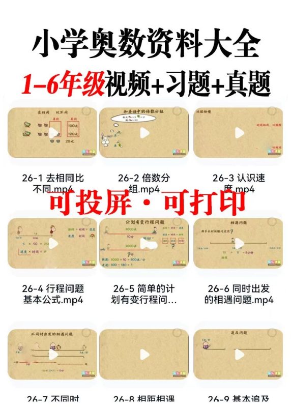 小学奥数资料大全万象阁-VIP网课-网赚项目-创业项目-精品资源-技能教程万象阁
